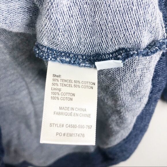 CLOTH & STONE | Navy Blue Lace Up Hooded Top XS - Picture 6 of 9